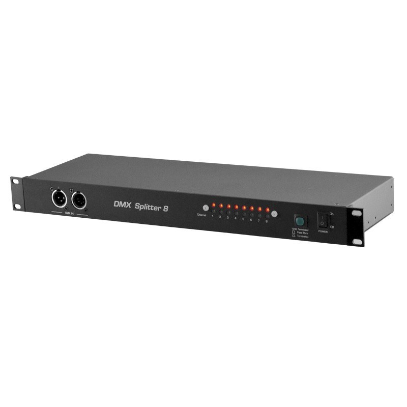 Rack DMX splitter / booster (type reference; port count differs) — Equipment type reference photo
