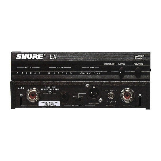 Shure LX4 wireless receiver — Model-specific reference photo